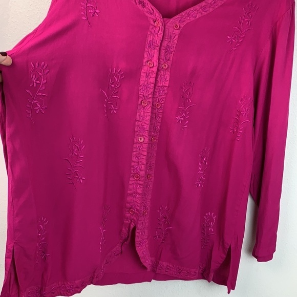 Anthony Mark Hankins skirt suit embroidered tunic top, long pull on skirt EUC - Picture 6 of 12